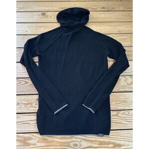 Patagonia Long Sleeve Hooded Baselayer Top Size Medium Women’s Black Pullover